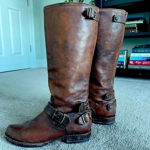 FRYE LEATHER VERONICA ZIP TALL ZIP BOOT